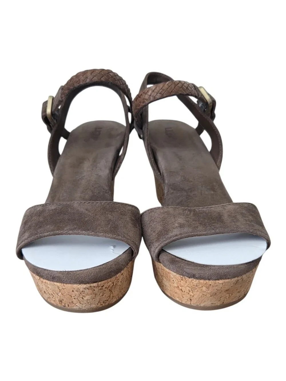 UGG Australia D'ALESSIO Platform Wedge Sandals Brown Suede Shoes 7.5 NWT